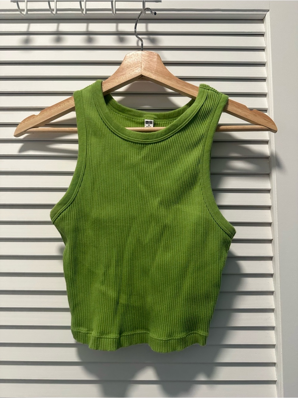 Ribbed Crop Tank Top - Green